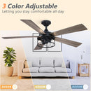 52" Windmill Industrial Downrod Mount Reversible Ceiling Fan with Lighting and Remote Control