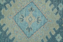 Turkish Serapi Blue and Beige Hand Knotted Wool Area Rug 9x12