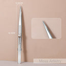 6" Adjustable Stainless Steel Non-slip Tweezers 2 Pcs Set: Bent-Tip Tweezers and Straight-Tip Tweezers