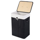 19 Gal Rectangle Laundry Basket Bamboo Clothes Hamper with Handles and Lid by LJGDeals