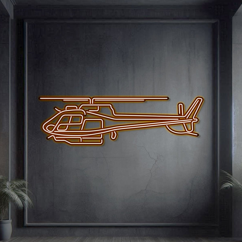 H125E Metal Neon Aircraft Wall Art - NCN0048