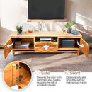 Acacia Elara Solid Wood TV Stand with Storage and Cable Management for TVs up to 80"