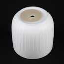 3-Piece White Stoneware Planter Pot Set with Vertical Groove Texture
