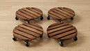 Rolling Wood Caddy with Lockable Wheels – 2 Pack Heavy Duty Pot Stand by 2Dropme