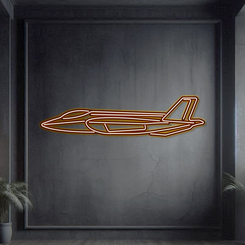 F35A Lightning II Metal Neon Aircraft Wall Art - NCN0041