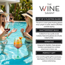 Floating Wine Glasses for Pool - Set of 2-15 OZ (Green)