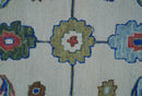 Custom Made Modern Oushak Ivory And Blue Hand Tufted Wool Area Rug