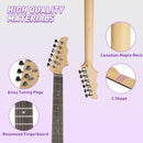 39.5" Full Size Electric Guitar Kit for Beginners with 10W Amplifier, Pink