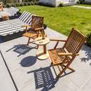 Telluride Oiled Teak Outdoor Patio Folding Chair with Arm Rests by NORDICTEAK.COM