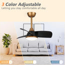 28" Modern DC Motor Downrod Mount Reversible Ceiling Fan with LED Lighting and Remote Control