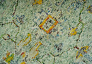 Green, Gold and Ivory 5x8 Hand knotted Traditional Oriental Oushak wool area rug by The Rug Decor