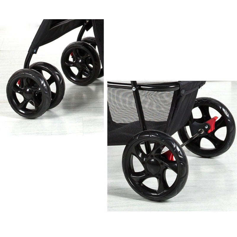 Folding Pet Stroller Elite Jogger Kitten Puppy Easy Walk Dog Cat Small Animals Travel Carrier with 360 Rotating Front Wheel