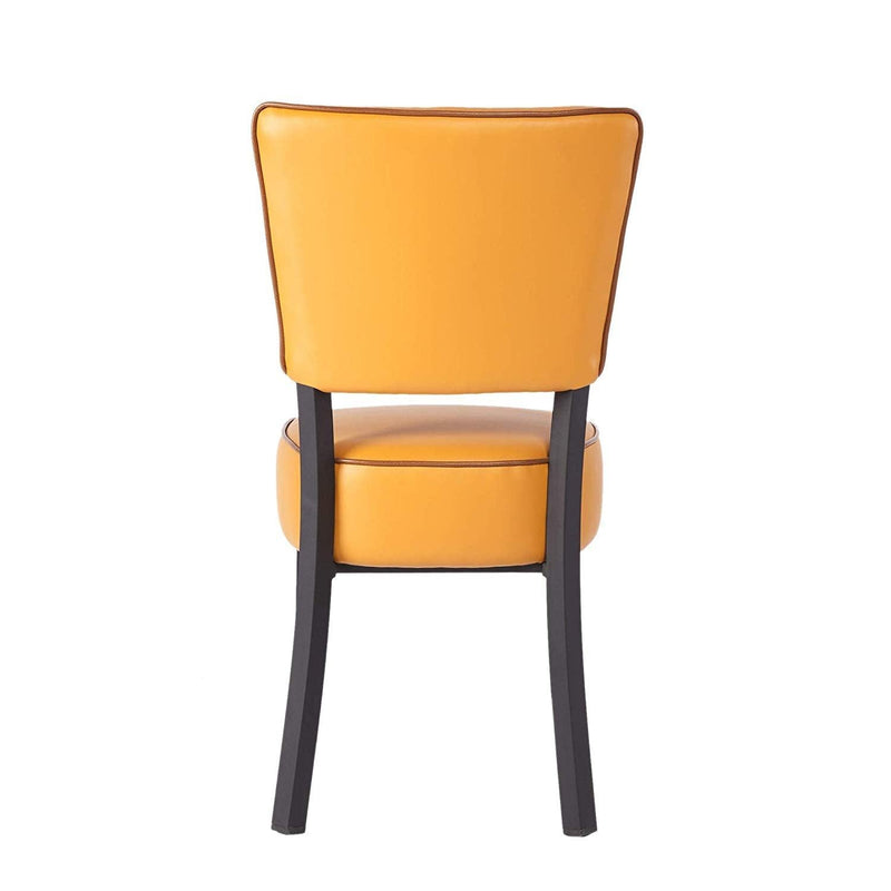 Kitchen Dining Chairs Set of 2 Modern Classic Leather Side Chair for Dining Room Cafe Bedroom, Vinyl Orange