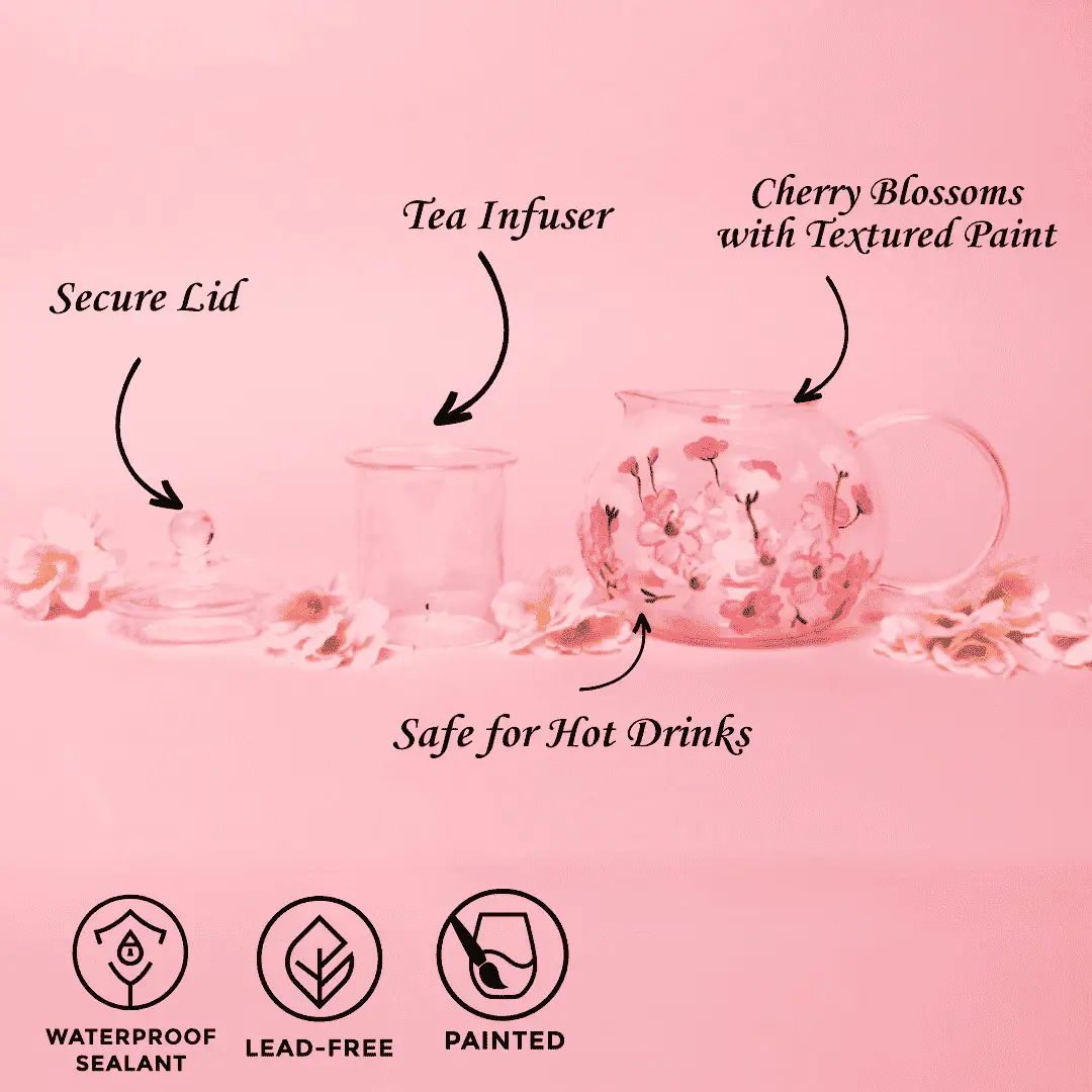 Painted Cherry Blossom Tea Pot, photo 4 of 5