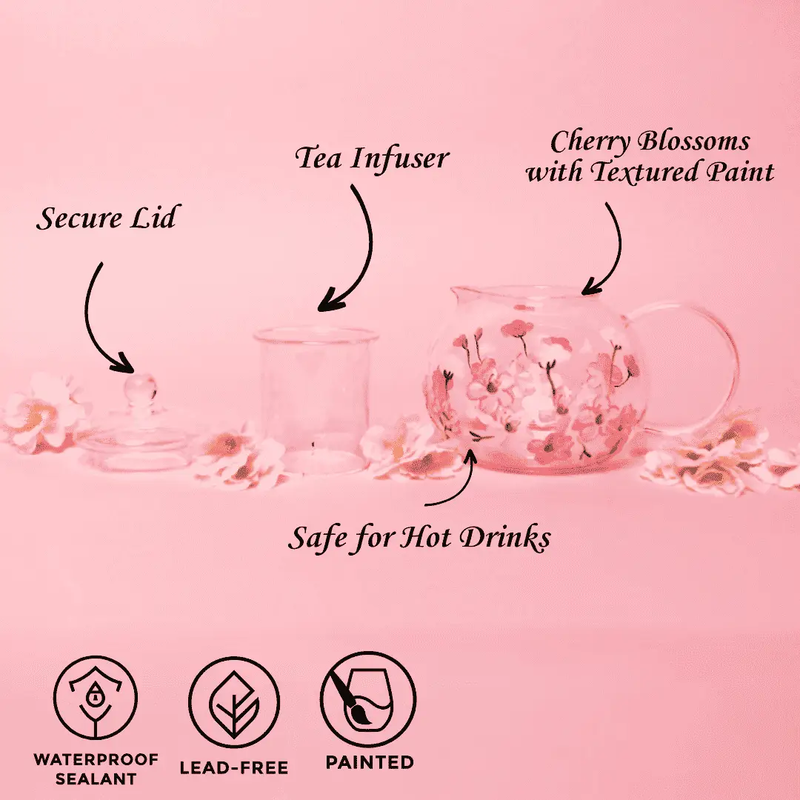 Painted Cherry Blossom Tea Pot, photo 4 of 5