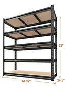 Heavy Duty Metal Garage Shelving Rack 2000lbs 4/5/6-Tier Steel Shelf 60"/72"/84" by 2Dropme