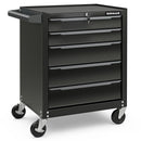 5-Drawer Tool Storage Cabinet with Hanging Holes and Central Keyed Locking System-Black by DirectDeals