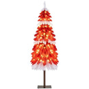 5 FT Artificial Christmas Tree Pre-lit Xmas Trees with 301 Red and White Branch Tips by LJGDeals