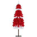 5 FT Artificial Christmas Tree Pre-lit Xmas Trees with 301 Red and White Branch Tips by LJGDeals