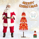 5 FT Artificial Christmas Tree Pre-lit Xmas Trees with 301 Red and White Branch Tips by LJGDeals