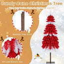 5 FT Artificial Christmas Tree Pre-lit Xmas Trees with 301 Red and White Branch Tips by LJGDeals