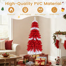 5 FT Artificial Christmas Tree Pre-lit Xmas Trees with 301 Red and White Branch Tips by LJGDeals