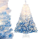 5/6/7/8 FT Artificial Christmas Tree with Warm White LED Lights and 8 Modes by LJGDeals