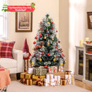 5 FT Flocked Christmas Tree with 8 Lighting Modes by DirectDeals