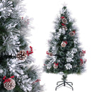 5 FT Flocked Christmas Tree with 8 Lighting Modes by DirectDeals