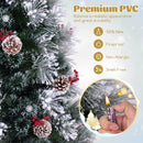 5 FT Flocked Christmas Tree with 8 Lighting Modes by DirectDeals