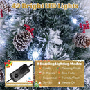 5 FT Flocked Christmas Tree with 8 Lighting Modes by DirectDeals