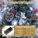5 FT Flocked Christmas Tree with 8 Lighting Modes by LJGDeals