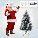 5 FT Flocked Christmas Tree with 8 Lighting Modes by DirectDeals