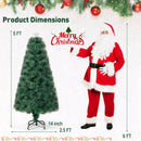 5/6/7 FT Pre-Lit Fiber Optic Christmas Tree with 148/185/226 Multi-Color LED Lights and Top Star Light