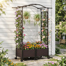 5 FT Self-Watering Planter Boxes with Lattice Trellis and Roof by LJGDeals