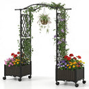 5 FT Self-Watering Planter Boxes with Lattice Trellis and Roof by LJGDeals