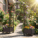 5 FT Self-Watering Planter Boxes with Lattice Trellis and Roof by LJGDeals