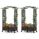 5 FT Tall Raised Garden bed with Lockable Wheels and Hanging Roof for Climbing Flowers by LJGDeals