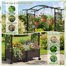 5 FT Tall Raised Garden bed with Lockable Wheels and Hanging Roof for Climbing Flowers by LJGDeals