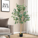 5.5 Feet Artificial Eucalyptus Tree with 517 Silver Dollar Leaves by LJGDeals