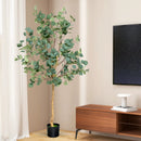 5.5 Feet Artificial Eucalyptus Tree with 517 Silver Dollar Leaves by LJGDeals