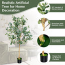 5.5 Feet Artificial Eucalyptus Tree with 517 Silver Dollar Leaves by LJGDeals