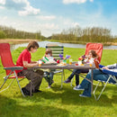 5FT Folding Picnic Table with Rattan Grain HDPE Tabletop and Sturdy Metal Fame-Coffee by LJGDeals