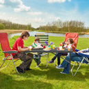 5FT Folding Picnic Table with Wood Grain HDPE Tabletop and Non-slip Foot Pads by LJGDeals