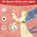 5 Feet Lighted Angel Christmas Decoration with Wings and Warm LED Lights by LJGDeals