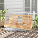 5 Feet Porch Swing Chair with Adjustable Chains and Foldable Cup Holders by DirectDeals