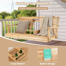 5 Feet Porch Swing Chair with Adjustable Chains and Foldable Cup Holders by LJGDeals