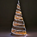 5 Feet Pre-lit Christmas Cone Tree with 300 Warm White and 250 Cold White LED Lights by LJGDeals