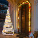 5 Feet Pre-lit Christmas Cone Tree with 300 Warm White and 250 Cold White LED Lights by LJGDeals
