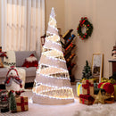 5 Feet Pre-lit Christmas Cone Tree with 300 Warm White and 250 Cold White LED Lights by LJGDeals